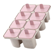 DIY Letter 8-Grid Pink Cube Ice Mold with Lid for Juice Chocolate