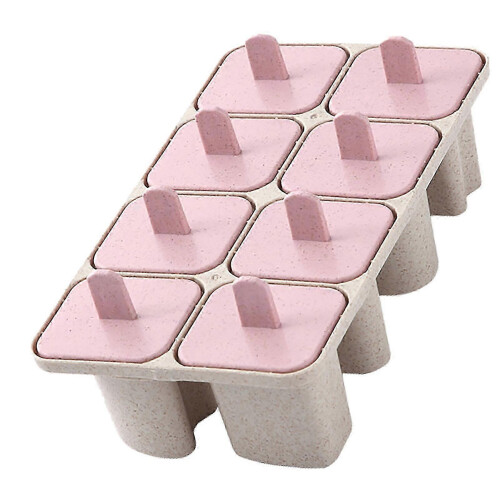 DIY-Eiswürfelform mit 8 Fächern in Rosa mit Deckel für Saftschokolade
