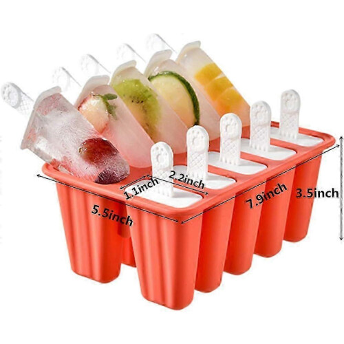 25-26 Silicone Popsicle Molds 10-Pack - Reusable Ice Pop Maker 2