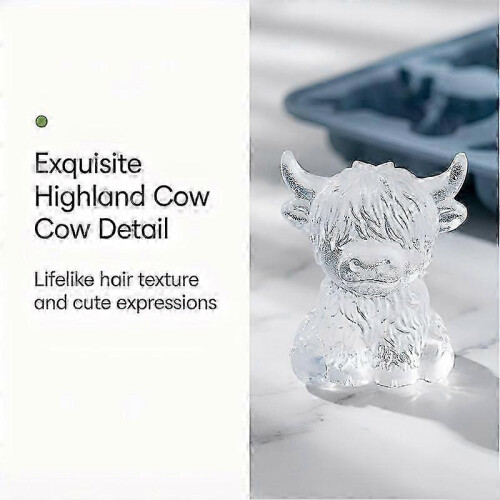 Mini Highland Cow Ice Cube Mold-6 rows 2