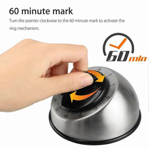 Stainless steel round table mechanical timer Gray 2