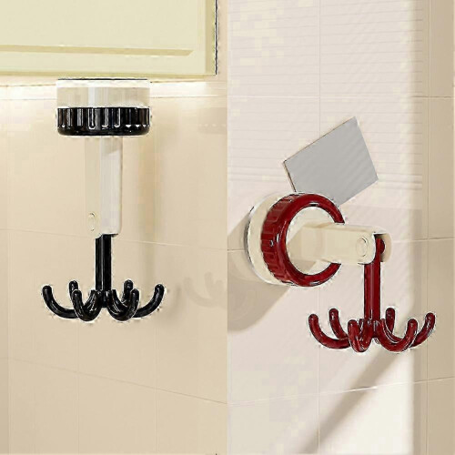 360 Degrees Rotating Folding Hook, Suction Cup Hooks Rotating Kitchen Utensil Holder Green 2