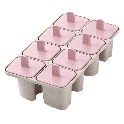 DIY-Eiswürfelform mit 8 Fächern in Rosa mit Deckel für Saftschokolade 1