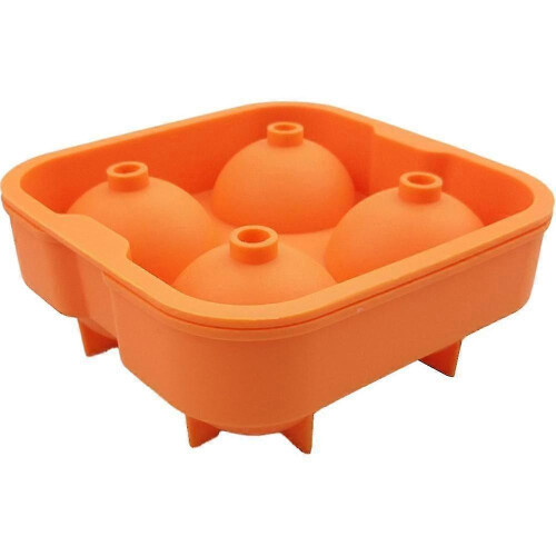 Ice Cube Mold Circle Ice Cube Tray ,for Whiskey Cocktails,easy Reusable orange