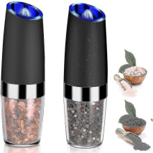 2 Pcs Gravity Electric Salt And Pepper Grinder Set, Battery Salt Pepper Mill