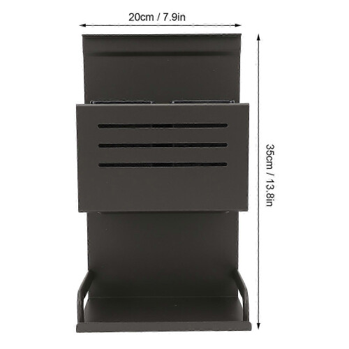 Wall Mount Utensil Rack 20x35cm Grey Aluminum Organizer 1