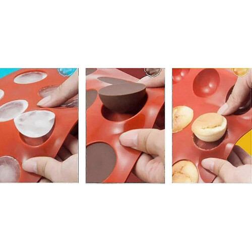2 Pack of Semi-Sphere Silicone Baking Molds for Round Hot Chocolate Candy Making 2