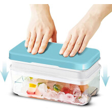 Ice Cube Tray Mold with Lid and Bin Easy Storage Silicone Ice Maker for freezer and Chill Drink