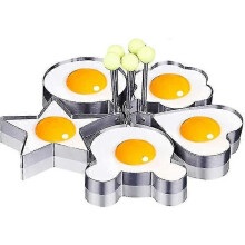 5 Shapes Fried Egg Mold Egg Rings Handle Stainless Steel Pancake Mold Fried Egg Mold Egg PXCL