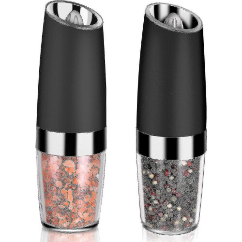 2 Pcs Gravity Electric Salt And Pepper Grinder Set, Battery Salt Pepper Mill 1