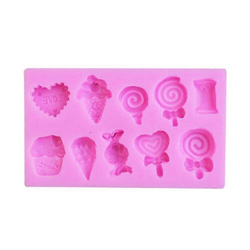 G114 Candy Lollipop Ice Cream Shape Silicone Mold Chocolate Biscuits Cake Decoration 1