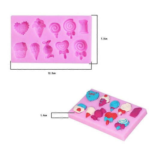 G114 Candy Lollipop Ice Cream Shape Silicone Mold Chocolate Biscuits Cake Decoration 2