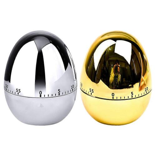Mechanical Egg Timer Kitchen Timer for Cooking 2Pcs Stainless Steel 2