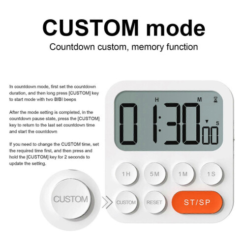 Digital Kitchen Timer Magnetic Countdown 3-Gear Adjustable Cooking Timer Study Bedroom Easy to Read 1