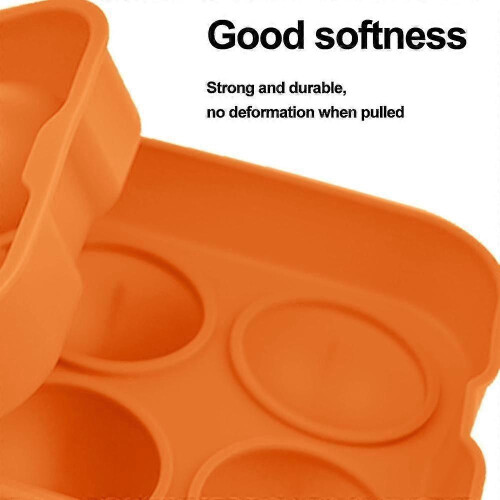 Ice Cube Mold Circle Ice Cube Tray ,for Whiskey Cocktails,easy Reusable orange 2