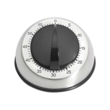 Stainless steel round table mechanical timer Gray