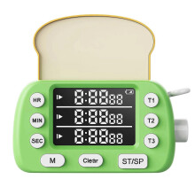 Three Reminder Programmable Cooking Tool LCD Panel Adhesive Clip sound Features Multicolor