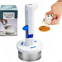 Ice Cream Maker Tool, Stainless Steel Ice Cream Cookie Maker, Easy Scoop Mold, Burger Mak White