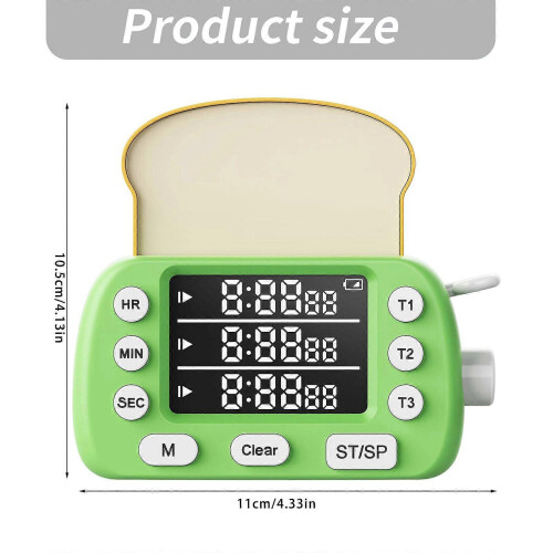 Three Reminder Programmable Cooking Tool LCD Panel Adhesive Clip sound Features Multicolor 2