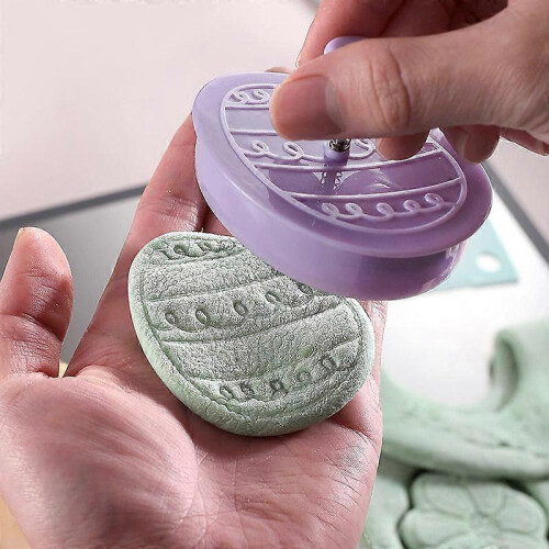 3D Easter Cookie Cutters Set, Easter Fondant Pastry Cookie Cutter Stamp, Spring Handle Purple 2