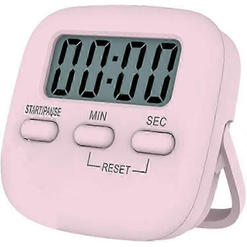 Dww Digital Kitchen Timers Magnetic Timer, Large LCD Screen, Back Stand, Hanging Hole Study, Pink