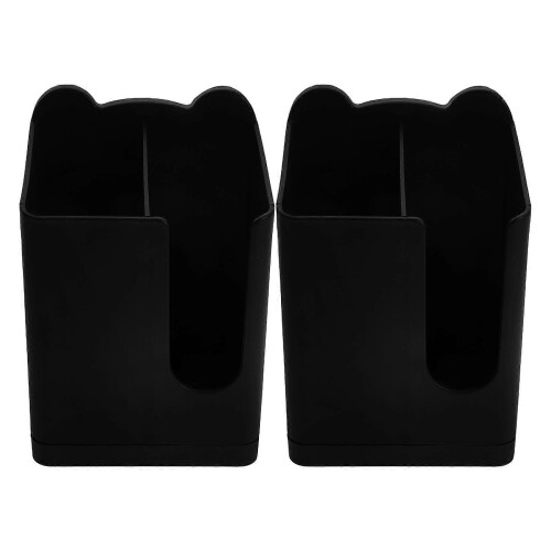 Kitchen Utensil Holder Wall Mounted for Chopsticks and Spoon 2Pcs Black 2