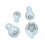 Pxcl Set 4 Flower Cookie Cutters Pusher, Sugar Paste Cookie Cookie Cutter, Plastic, White, 25 Mm 3