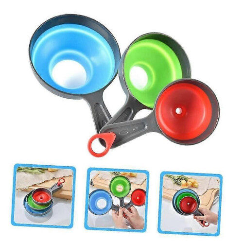 Imbuto staccabile in gomma e plastica per alimenti, pieghevole, a bocca larga, con foro per appendere. 2