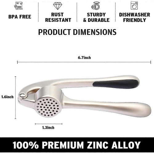 premium Garlic Press, Garlic Mincer, Easy Squeeze Clean, Rust Proof & Safe, Ginger Crusher- Silv PXC 1
