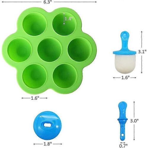 Mini-Silikonform, 7-fach Eisform, bunte Plastikstäbchen, Makers Egg Bites, Ice Cream Baby, 3 1