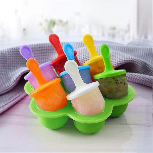 Mini-Silikonform, 7-fach Eisform, bunte Plastikstäbchen, Makers Egg Bites, Ice Cream Baby, 3 2