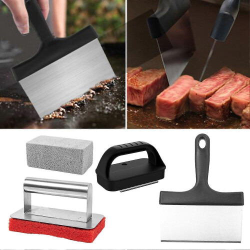 11Pcs Griddle Kit Grill Cleaner Tool Set 2 Handles 1 Scraper 3 Stones 5 Brushes Deep Grill Acce 1