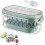 Ice Cube Tray Lid Bin, Sphere Ice Cube Maker Ice Cube Trays 2 Tiers Ice Cube Round Ice Tray green 1