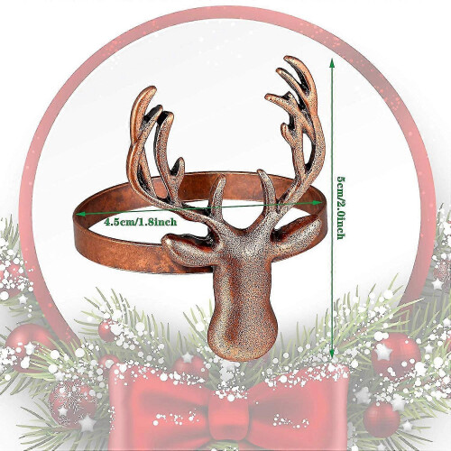 18 ronds de serviette cerf pour Noël - Décoration de table de Noël 1