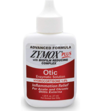 Zymox Otic Plus Ear Solution for Dogs Cats 1.25oz