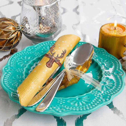 18 ronds de serviette cerf pour Noël - Décoration de table de Noël 2