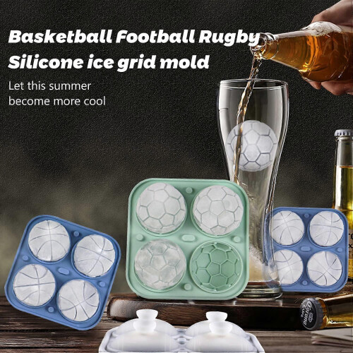 Silicone Ice Cube Mold, Ice Cube Tray Lid, Ice Ball Ice Cube, 3 Packs Large Ice Cube Tray (Blue) 1