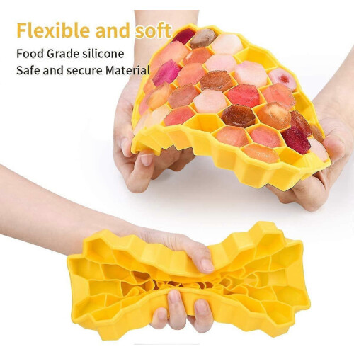 Ice Cube Mold Lid, 2-Pack 37-Compartment Silicone Ice Cube Mold Ice Cube Juice, Easy Ice Release 1
