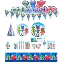 (6x Blowout)Pjmask Kids Birthday Party Supplies Tableware Decoration Plates Cups Cartoon