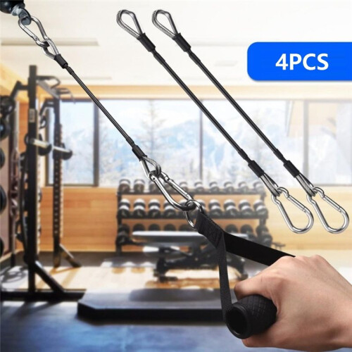 4 Extensões de Cabo para Academia, 10 Polegadas, Acessórios para Aparelhos de Ginástica com Mosquetão, Fitness e Casa 2