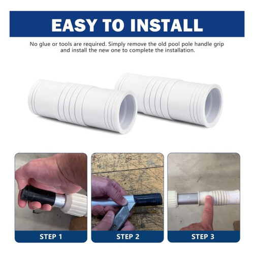 2 Pcs Pool Pole Handle Grip Replacement, Hand Grip for Swimming Pool & Spa Poles, Telescopic Pool Pole Handle Grip 25mm 1