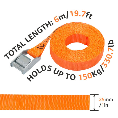 Amazon Basics Lashing Strap, 6 m Long, 25 mm Wide, Load Capacity 150 1