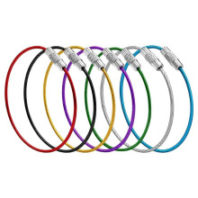 50pcs Wire Keychain Cable, Stainless Steel Cable Keyring , Luggage Tag Loops, Keychain Cable