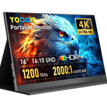 Yodoit 16" 4K 1200 Nits Portable Monitor UHD 3840x2400 IPS Second External Display Laptop Screen Extender | USB-C & HDMI Connectivity, Built-in