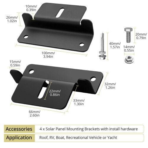 Anbte 4PCS Solar Panel Mounting Z Brackets, Aluminum Solar Panel 1