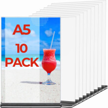 10 Pack A5 Clear Acrylic Sign Holder Double Sided Acrylic Display Stand Perspex Menu Sign Poster Picture Photo Card Document Leaflet Wedding Table Num