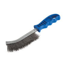 wolfcraft Steel Wire Hand Brush - 265 mm Wire Scratch Brush for Rust