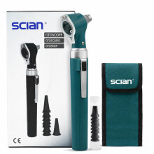 Scian Otoscope Ear Scope with Light, Pocket Ear Diagnostic Kit with 3X Magnify Lens & 8 Speculum Tips for Kids,Elders,Dogs,Home Use (New Green)