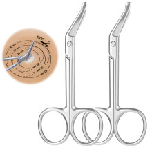 2 Pcs Ostomy Scissors, Small Bandage Scissors, Stainless Steel Curved