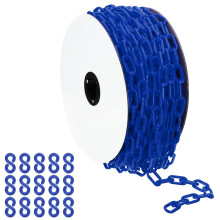 PATIKIL Blue Plastic Chain 115 ft 6mm Safety Barrier Chain